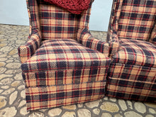 Load image into Gallery viewer, Dollhouse Miniature ~ Vintage Artisan Handmade Chair Set With Handmade Afghan Throw Blanket
