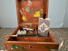 Load image into Gallery viewer, Dollhouse Miniature ~ Artisan Handmade Hand Painted Decorated Painters Box
