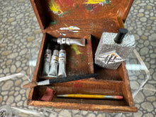 Load image into Gallery viewer, Dollhouse Miniature ~ Artisan Handmade Hand Painted Decorated Painters Box
