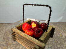 Load image into Gallery viewer, Dollhouse Miniature ~ Vintage IGMA Artist Al Chandronnait Handmade Apple Basket Signed Jan Patrie
