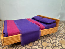 Load image into Gallery viewer, Dollhouse Miniature ~ Artisan Handmade Modern Bed
