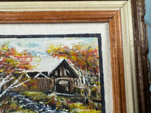 Load image into Gallery viewer, Dollhouse Miniature ~ Artist Signed 1999 Log Cabin Autumn Painting OOAK
