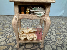 Load image into Gallery viewer, Dollhouse Miniature ~  Artisan Decorated Women&#39;s Side Table
