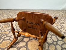 Load image into Gallery viewer, Dollhouse Miniature ~ Vintage 1980 Handmade Artisan P. Wallace Bowback Arm Chair
