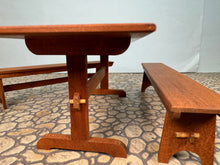 Load image into Gallery viewer, Dollhouse Miniature - Vintage 1996 Artisan Roger Gutheil Table &amp; Bench Set
