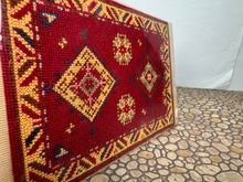 Load image into Gallery viewer, Dollhouse Miniature ~ Artisan  Elaine Gauthier Handmade Needlepoint Oriental Burgundy Rug
