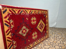 Load image into Gallery viewer, Dollhouse Miniature ~ Artisan  Elaine Gauthier Handmade Needlepoint Oriental Burgundy Rug
