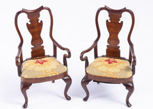 Load image into Gallery viewer, Dollhouse Miniature ~ David Booth Pair of Queen Anne Arm Chairs - Lee Lefkowitz Estate
