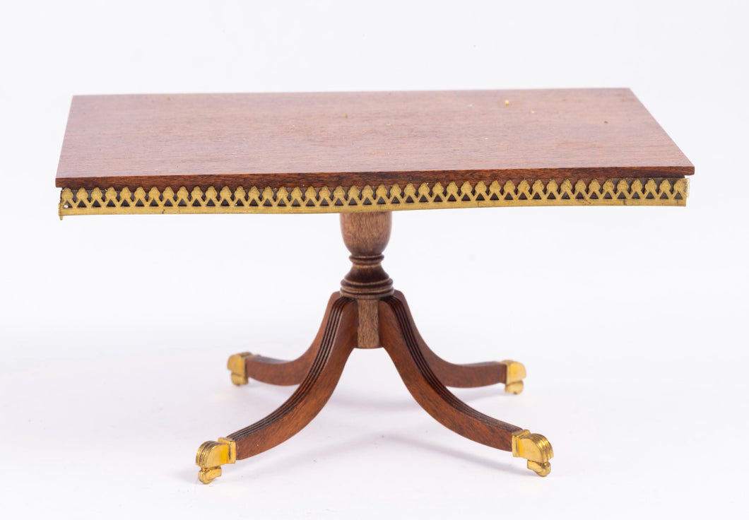 Roger Gutheil Artisan Made Table with Brass Decor - From Lee Lefkowitz Collection