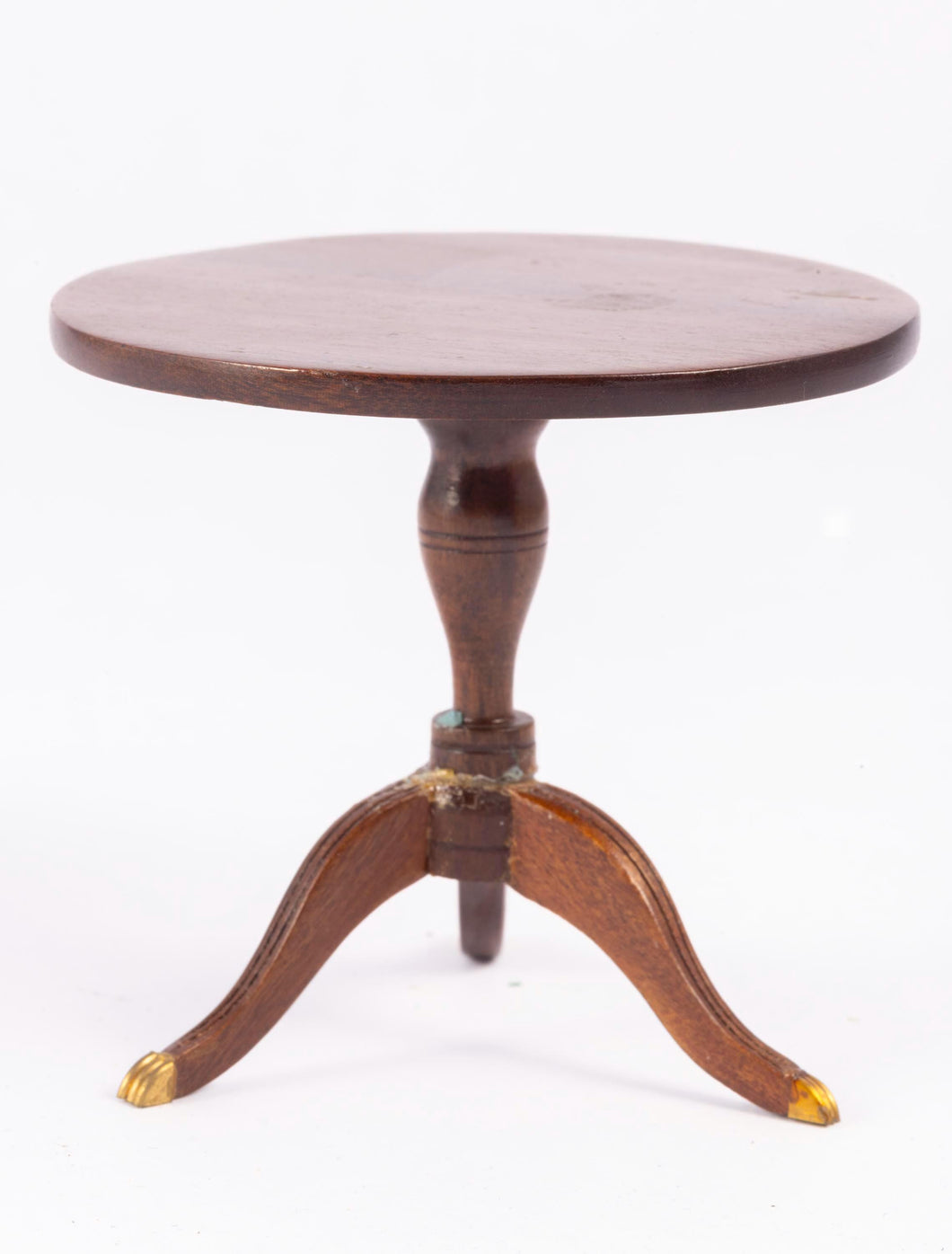 Handmade Pedestal Table with Brass Feet by IMPI - Lee Lefkowitz Estate