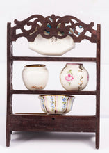 Load image into Gallery viewer, Dollhouse Miniature ~ Wooden Hanging Shelf with Fretwork &amp; Drawers

