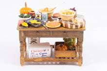 Load image into Gallery viewer, Dollhouse Miniature ~  Artisan Made Thanksgiving / Autumn Work Table with Foods
