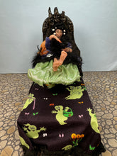 Load image into Gallery viewer, Dollhouse Miniature ~ Artisan Handmade Levitating Witch Halloween Bed  (Small Chip)
