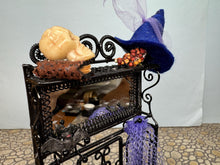 Load image into Gallery viewer, Dollhouse Miniature ~ Artisan Handmade Halloween Decorated Entry Way Bench With Mirror
