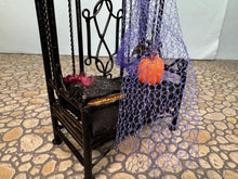 Load image into Gallery viewer, Dollhouse Miniature ~ Artisan Handmade Halloween Decorated Entry Way Bench With Mirror
