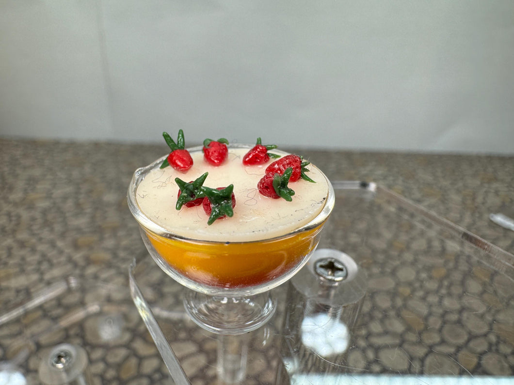 Dollhouse Miniature ~ Artisan Handmade Trifle - English Layered Parfait Dessert