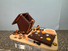 Load image into Gallery viewer, Dollhouse Miniature ~ Artisan Handmade Halloween Gingerbread House Cutting Board
