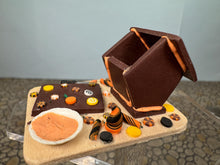 Load image into Gallery viewer, Dollhouse Miniature ~ Artisan Handmade Halloween Gingerbread House Cutting Board
