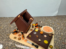 Load image into Gallery viewer, Dollhouse Miniature ~ Artisan Handmade Halloween Gingerbread House Cutting Board
