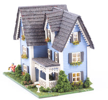 Load image into Gallery viewer, Dollhouse Miniature ~ 144 Scale Blue Country Victorian House Decorated - From The Estate of Ursula Sauerberg
