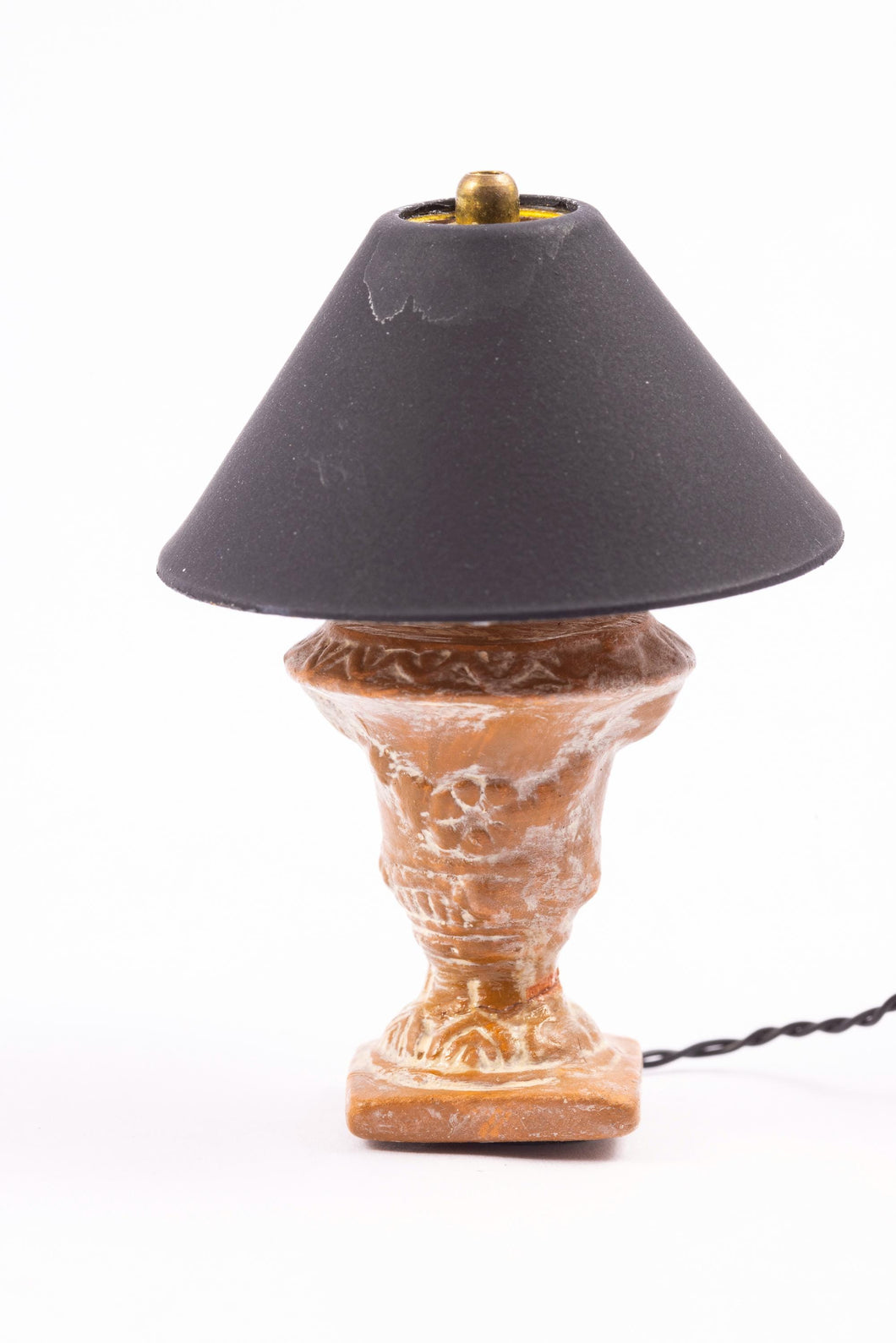 Dollhouse Miniature ~ Ray Whitledge Table Lamp - Terracotta with Black Shade