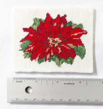 Load image into Gallery viewer, Needlepoint Rug 3 1/2&quot; x 2 1/2&quot; - Poinsettia
