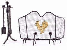 Load image into Gallery viewer, Dollhouse Miniature ~ Firescreen &amp; Fireplace Tools with Rooster Decor by Concord
