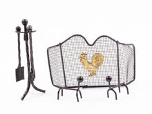 Load image into Gallery viewer, Dollhouse Miniature ~ Firescreen &amp; Fireplace Tools with Rooster Decor by Concord
