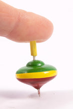 Load image into Gallery viewer, Dollhouse Miniature ~ Nursery Toy - Green, Yellow &amp; Red Spin Top, Vintage
