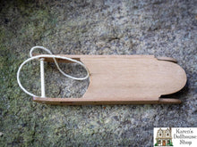 Load image into Gallery viewer, Dollhouse Miniature ~ IGMA Artisan Al Chandronnait Wooden Sled

