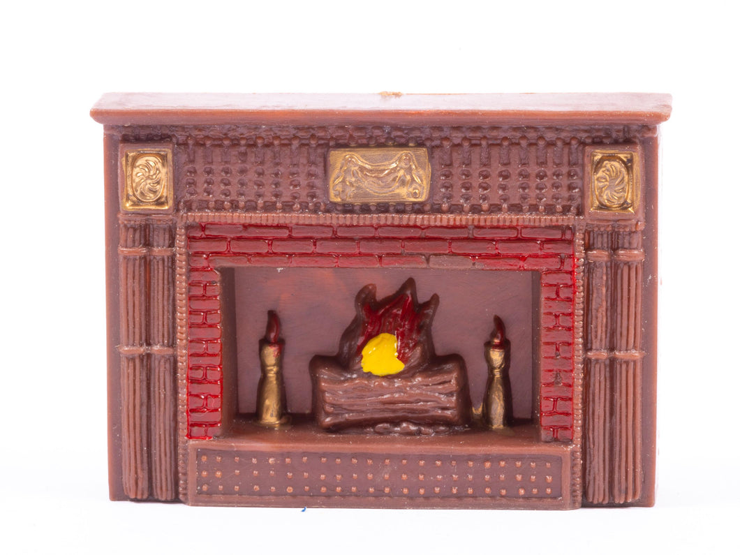 Dollhouse Miniature ~ Vintage Fireplace Made of Plastic, Good For 1/2