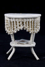 Load image into Gallery viewer, Dollhouse Miniature ~ Peggy Taylor Handmade Wicker Side Table - Lee Lefkowitz Estate
