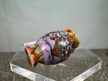 Load image into Gallery viewer, Dollhouse Miniature ~ Artisan Handmade Hand Painted Porcelain Purple Fruit Tree Flower Vase Signed
