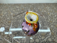 Load image into Gallery viewer, Dollhouse Miniature ~ Artisan Handmade Hand Painted Porcelain Purple Fruit Tree Flower Vase Signed
