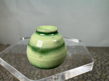 Load image into Gallery viewer, Dollhouse Miniature ~ IGMA Artisan Elizabeth Chambers Handmade Hand Painted Green Porcelain Vase
