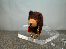 Load image into Gallery viewer, Dollhouse Miniature ~ Vintage Artisan Handmade Bear Toy With Gold Chain
