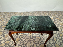 Load image into Gallery viewer, Dollhouse Miniature - Vintage Artisan Mark Gooch Handmade Wooden Table UK With Marble Top
