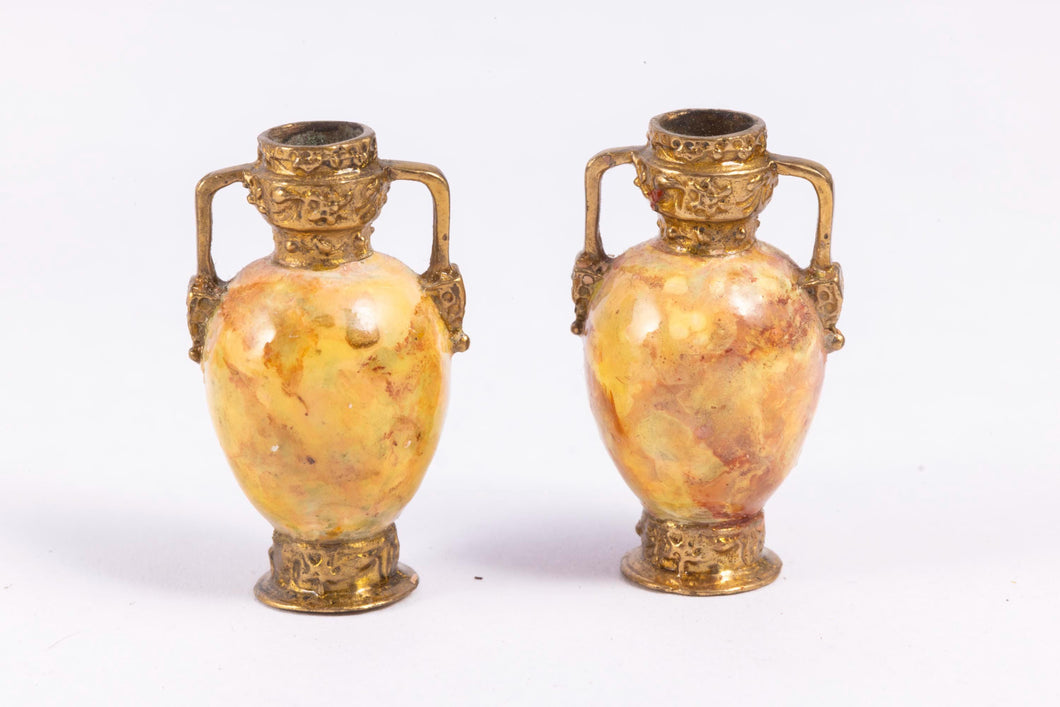Dollhouse Miniature ~ Emily Good Pair of Beautiful French Urns - Lee Lefkowitz Estate