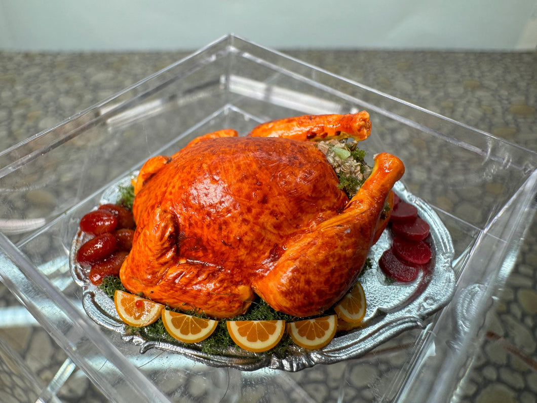 Dollhouse Miniature ~ Artisan Handmade Thanksgiving Stuffed Turkey