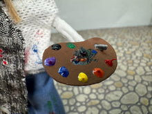 Load image into Gallery viewer, Dollhouse Miniature ~ Artisan Handmade Halloween Artist Painter Skeleton Doll
