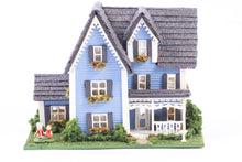 Load image into Gallery viewer, Dollhouse Miniature ~ 144 Scale Blue Country Victorian House Decorated - From The Estate of Ursula Sauerberg
