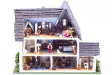 Load image into Gallery viewer, Dollhouse Miniature ~ 144 Scale Blue Country Victorian House Decorated - From The Estate of Ursula Sauerberg
