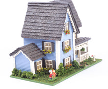 Load image into Gallery viewer, Dollhouse Miniature ~ 144 Scale Blue Country Victorian House Decorated - From The Estate of Ursula Sauerberg
