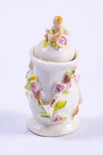 Load image into Gallery viewer, Dollhouse Miniature ~ Veronique Cornish Decorative Jar with Cherub on Top - The Estate of Ursula Sauerberg
