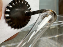 Load image into Gallery viewer, Dollhouse Miniature ~ Vintage Artisan Studio B Handmade Pair Of Tin Wall Candlestick Holders With Glass Covers
