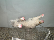 Load image into Gallery viewer, Dollhouse Miniature ~  Artisan Handmade OOAK Grey &amp; White Cat Fluffy Tail
