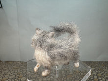 Load image into Gallery viewer, Dollhouse Miniature ~  Artisan Handmade OOAK Grey &amp; White Cat Fluffy Tail
