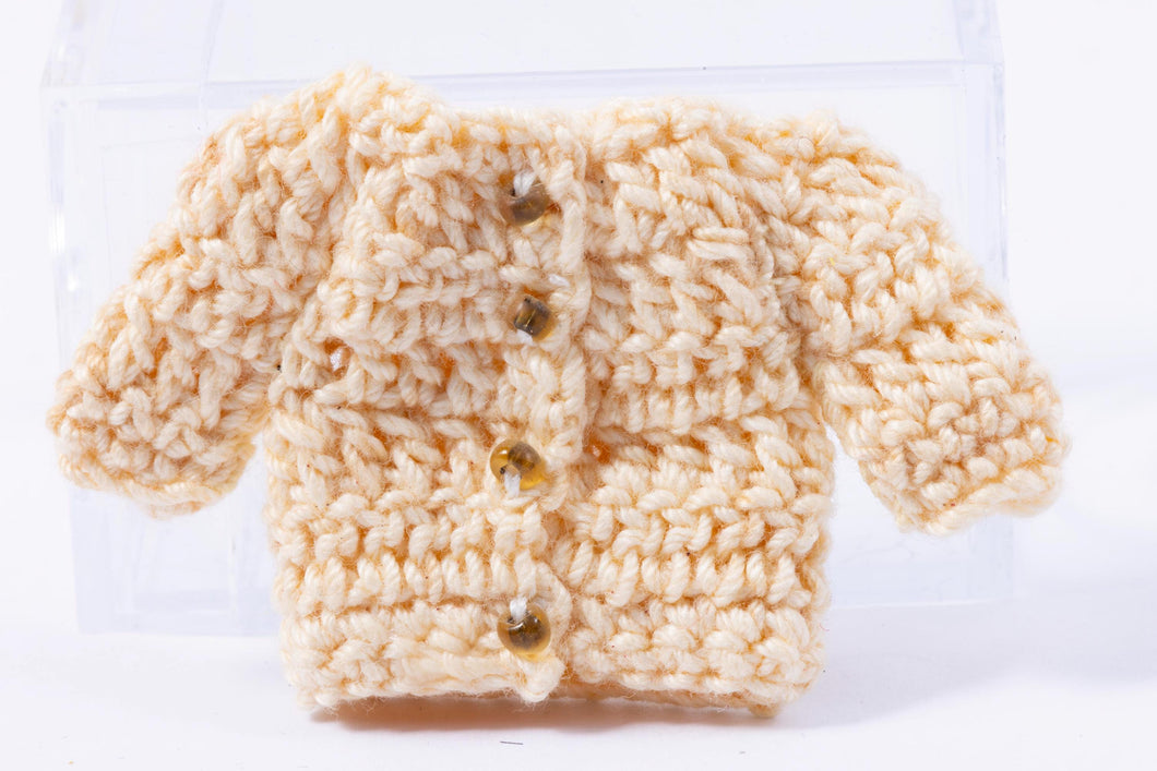 Dollhouse Miniature ~ Off White Hand Knit Child's Sweater - From Johnston Estate