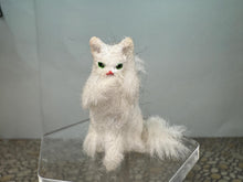 Load image into Gallery viewer, Dollhouse Miniature ~  Artisan Handmade OOAK White Cat Licking Paw
