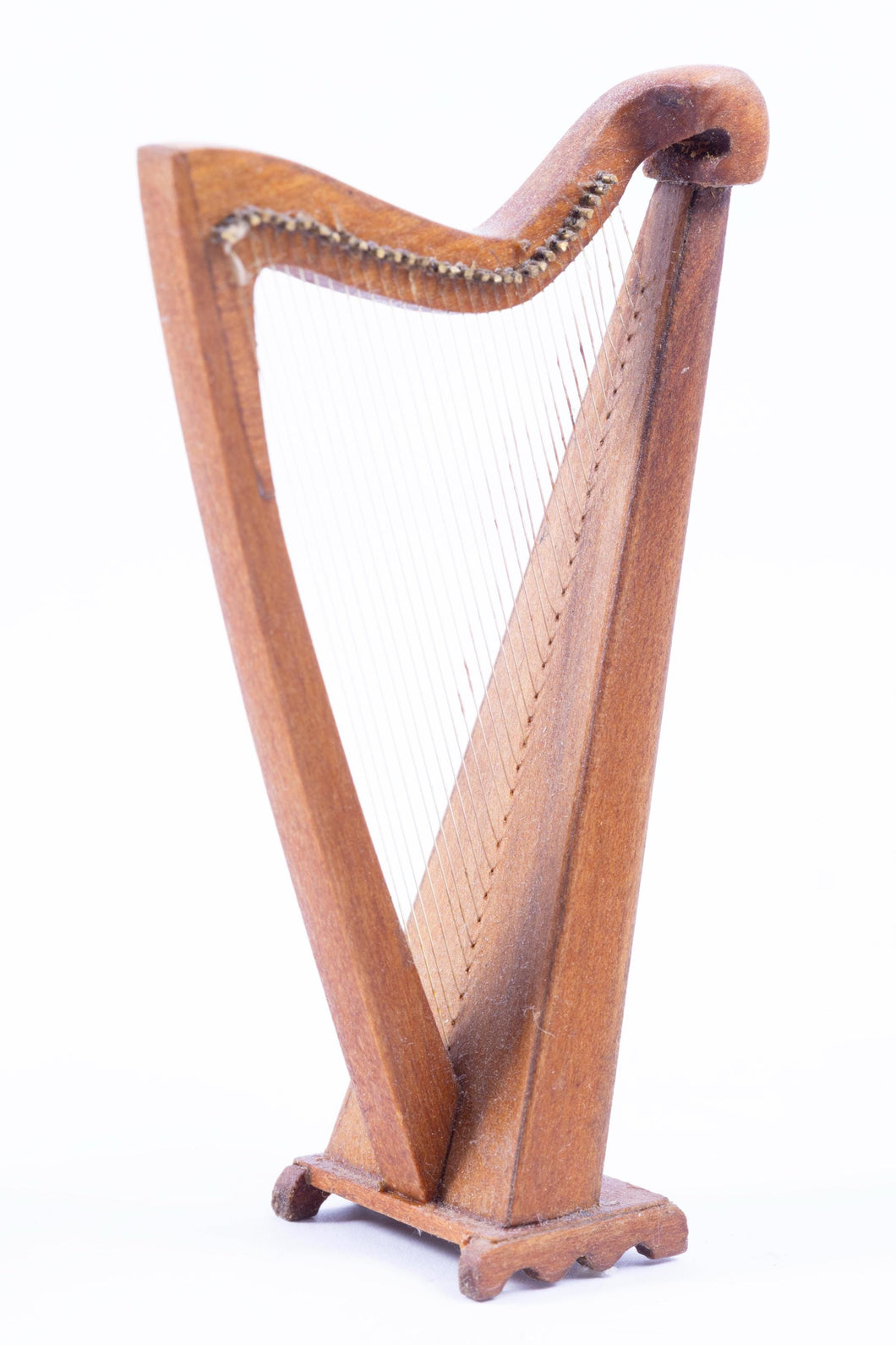 Dollhouse Miniature ~ Handmade Harp Made in Ireland by David Fraw, '87 - Johnston Collection